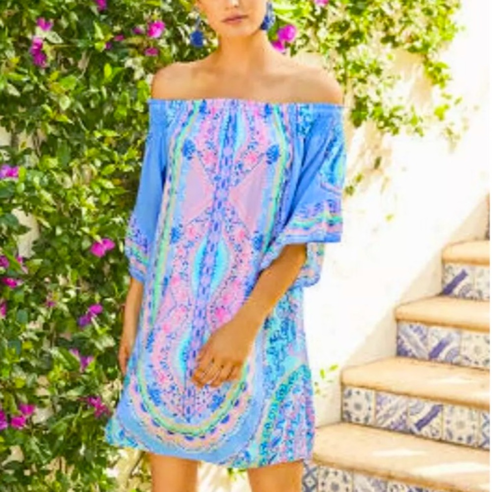 LILLY PULITZER SIZE  XS
FAWNA OFF-THE-SHOULDER DRESS *SEASIDE SHINDIG*